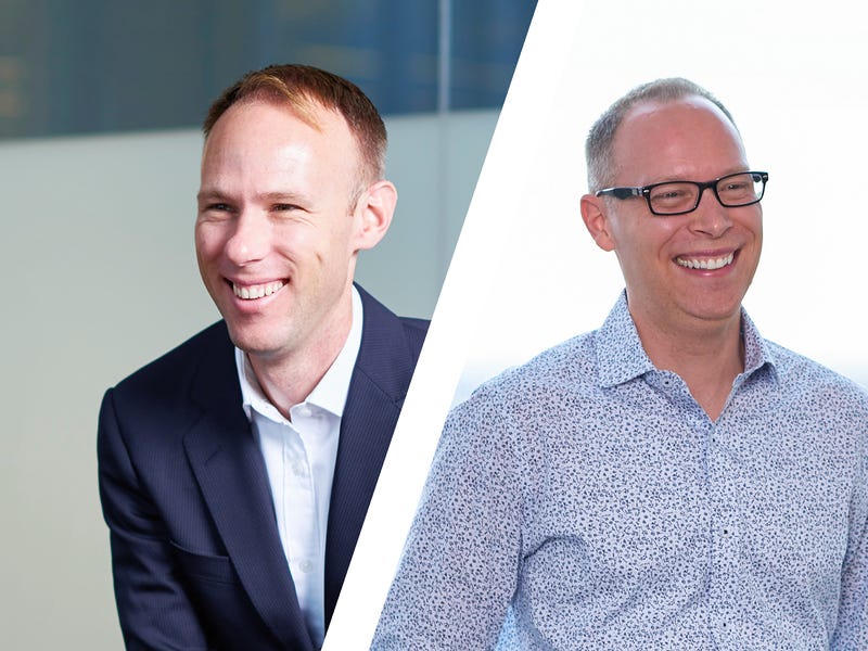 A portrait of Mathew Campbell on the left and Chad Hunter on the right.